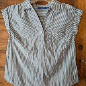 Apt. 9 Women's Gray and White Striped‎ Top